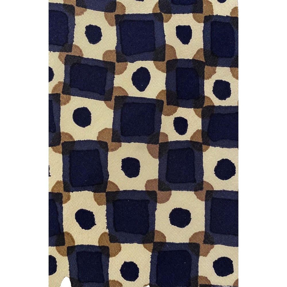 Mens Vintage 90s STRUCTURE Classic Necktie Tie 100% Silk Navy Square Geometric